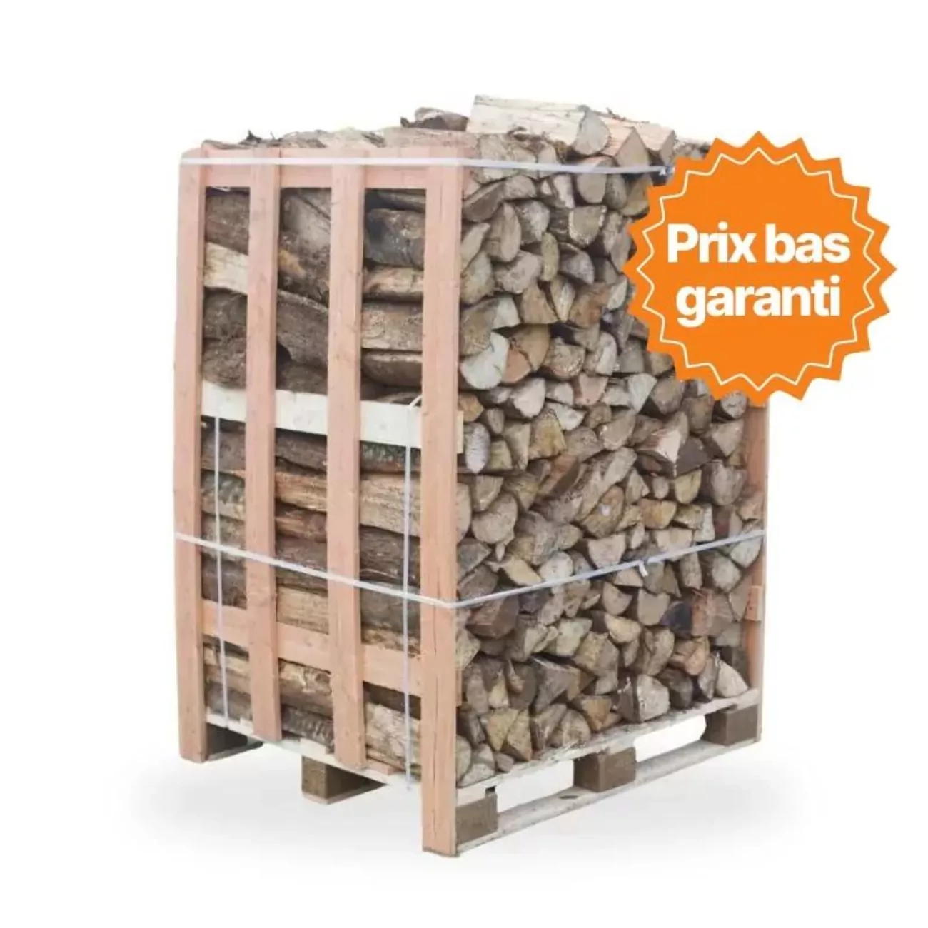 Bois de chauffage – 50cm – rangé sur palette 2m³