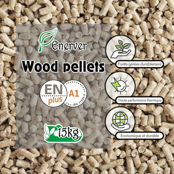 WOOD PELLETS - Granulés de bois sac 15 KG - X20 Sacs – Image 3